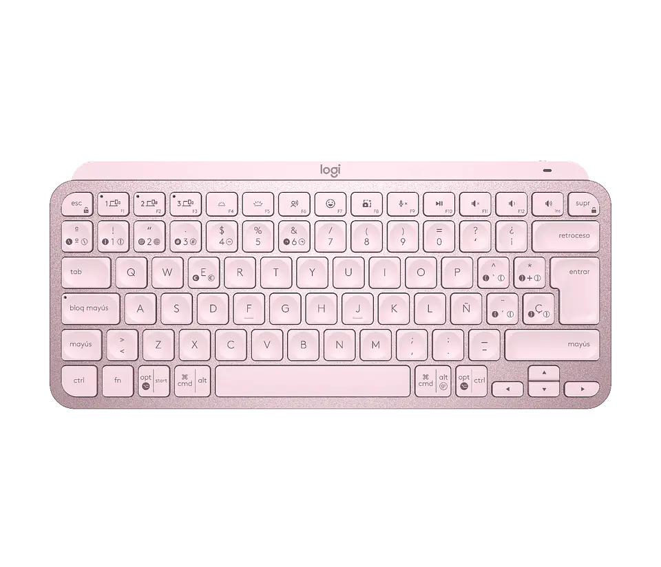 Teclado Logitech MX Keys Mini inalámbrico iluminado español rosa por mayor 1