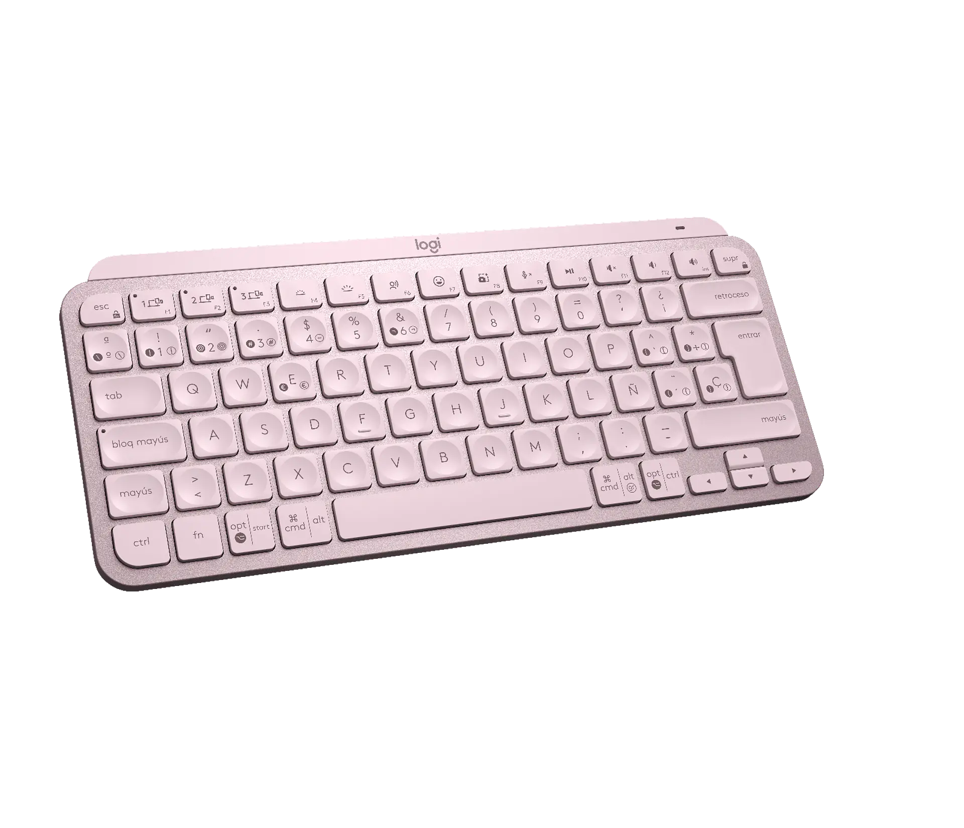 Teclado Logitech MX Keys Mini inalámbrico iluminado español rosa por mayor 2