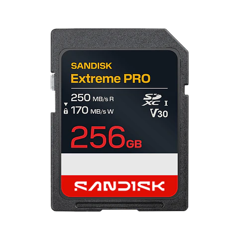 Tarjeta SD SanDisk Extreme PRO 256GB 250MB/s UHS-I V30 4K por mayor