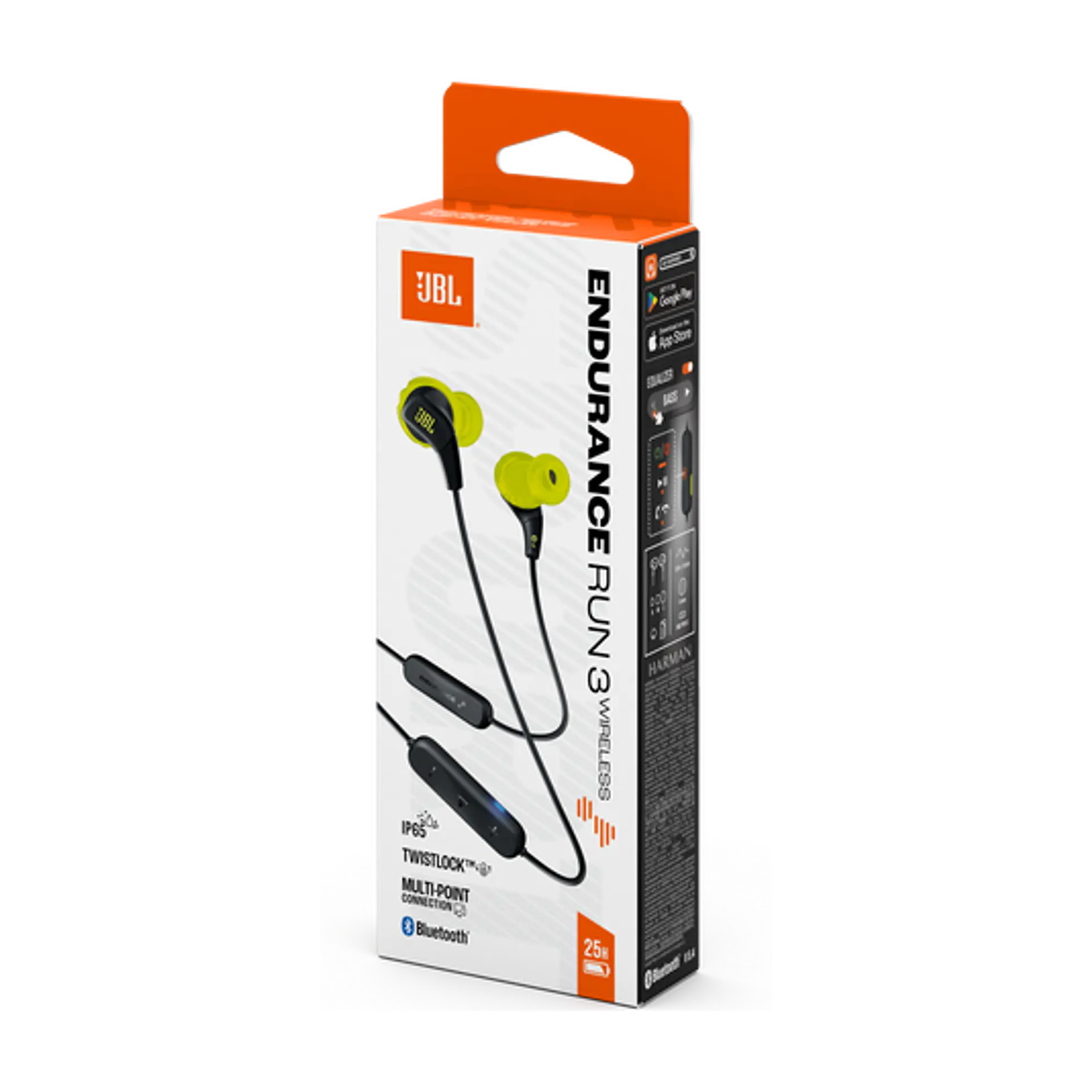 Audífonos deportivos Bluetooth JBL Endurance Run 3 Wireless por mayor - Negro y lima 6