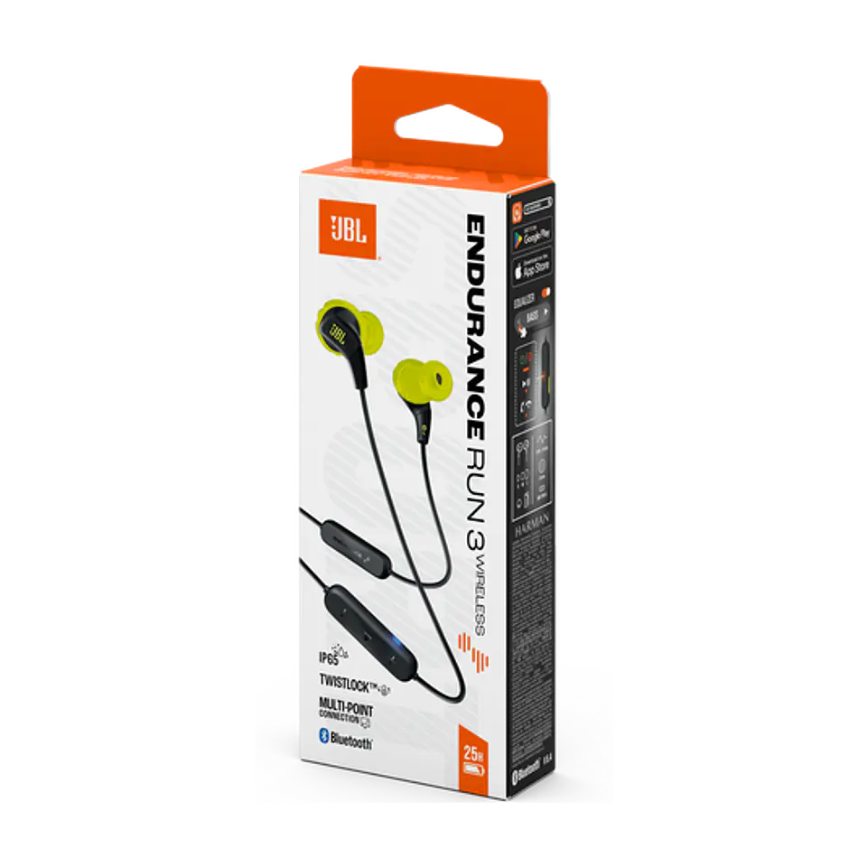 Audífonos deportivos Bluetooth JBL Endurance Run 3 Wireless por mayor - Negro y lima 6