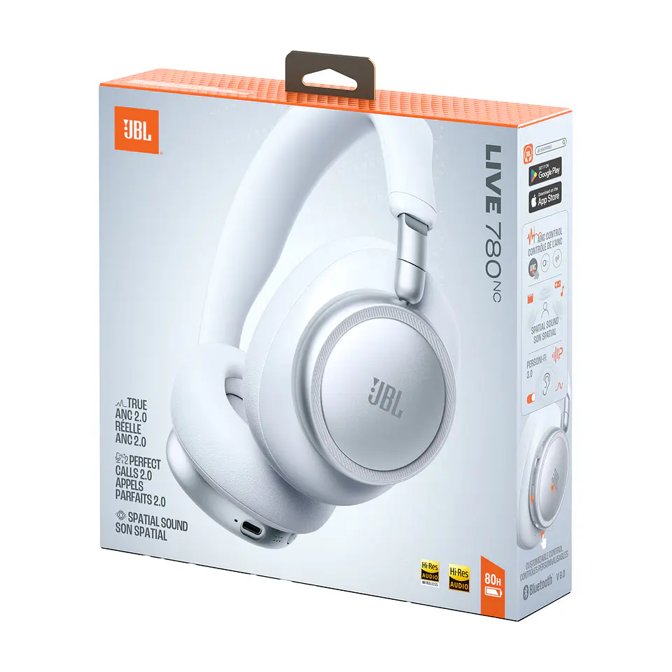 Audífonos Bluetooth ANC JBL Live 780NC por mayor - Blanco 3
