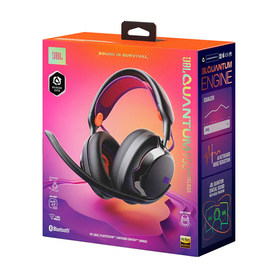 Audífonos gamer inalámbricos ANC JBL Quantum 950 por mayor - Negro 4