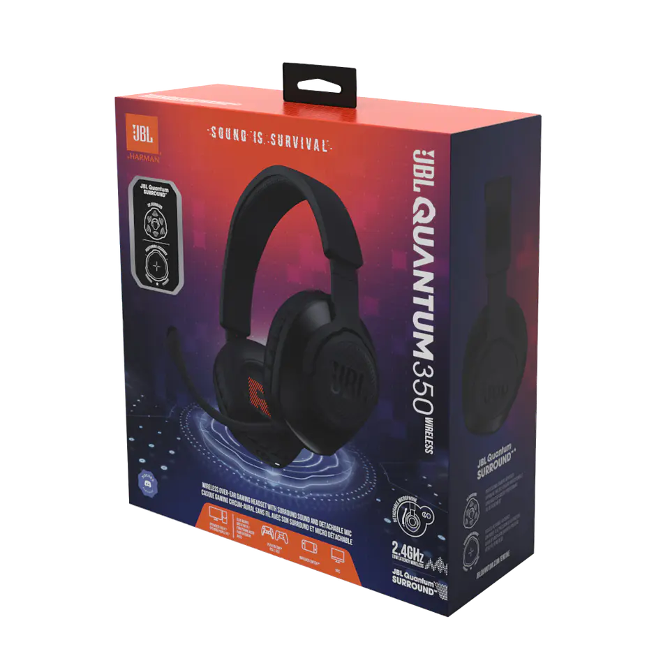 Audífonos gamer inalámbricos JBL Quantum 350 Wireless por mayor - Negro 5