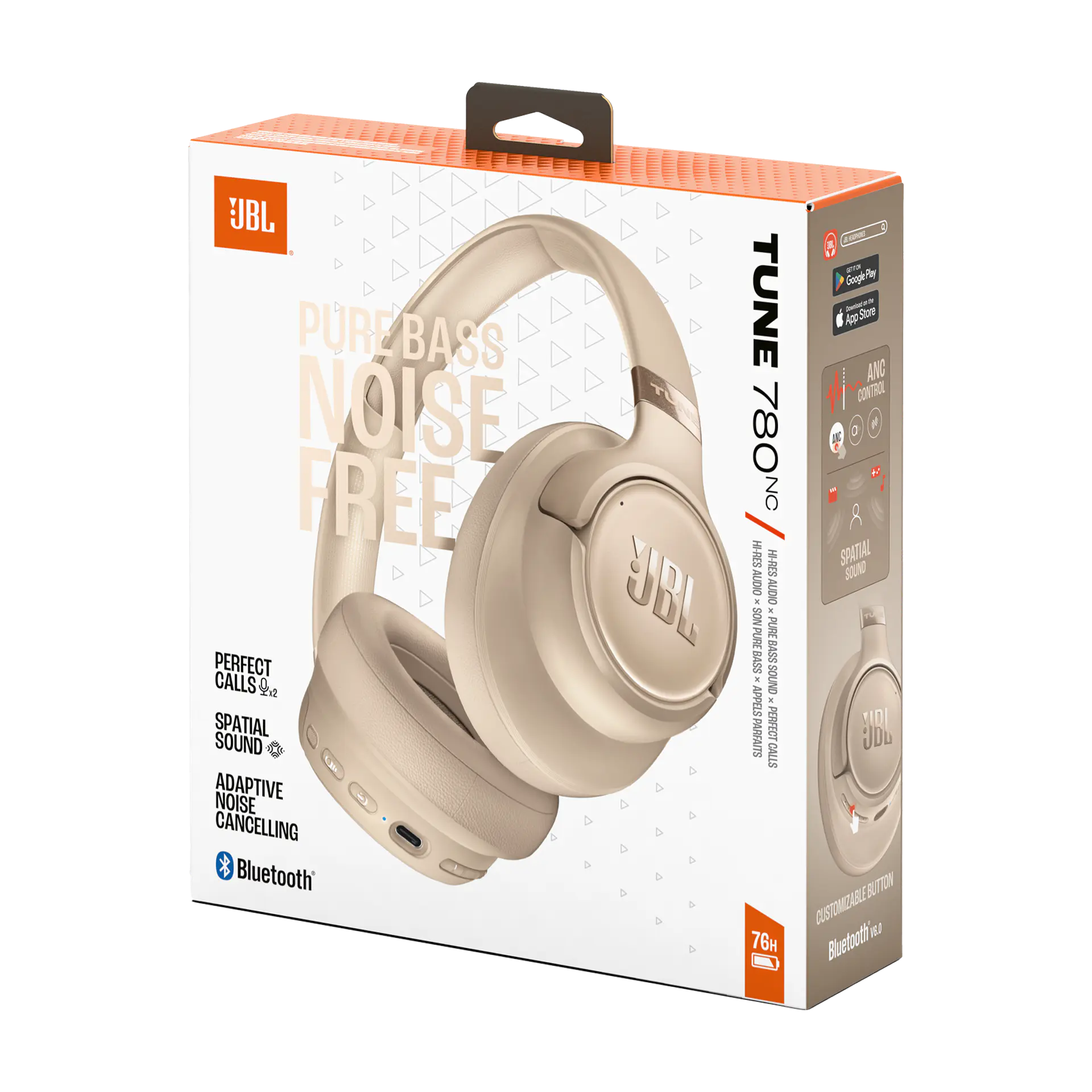 Audífonos Bluetooth ANC JBL Tune 780NC por mayor - Beige 5