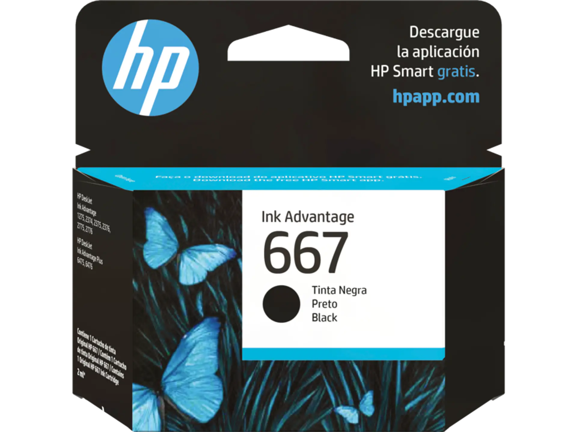 Cartucho de tinta original HP 667 3YM79AL por mayor - Negro 1