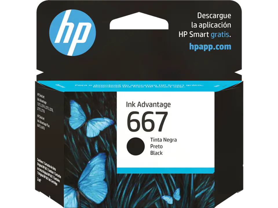 Cartucho de tinta original HP 667 3YM79AL por mayor - Negro 1