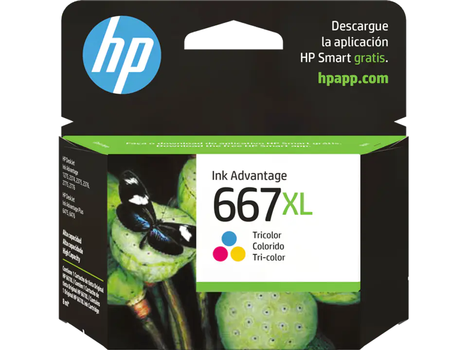 Cartucho de tinta original HP 667XL 3YM80AL por mayor - Tricolor 1