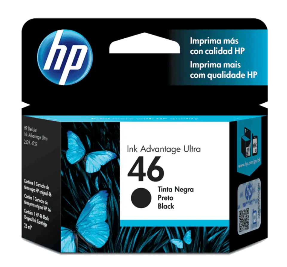 Cartucho de tinta original HP 46 CZ637AL por mayor - Negro 1
