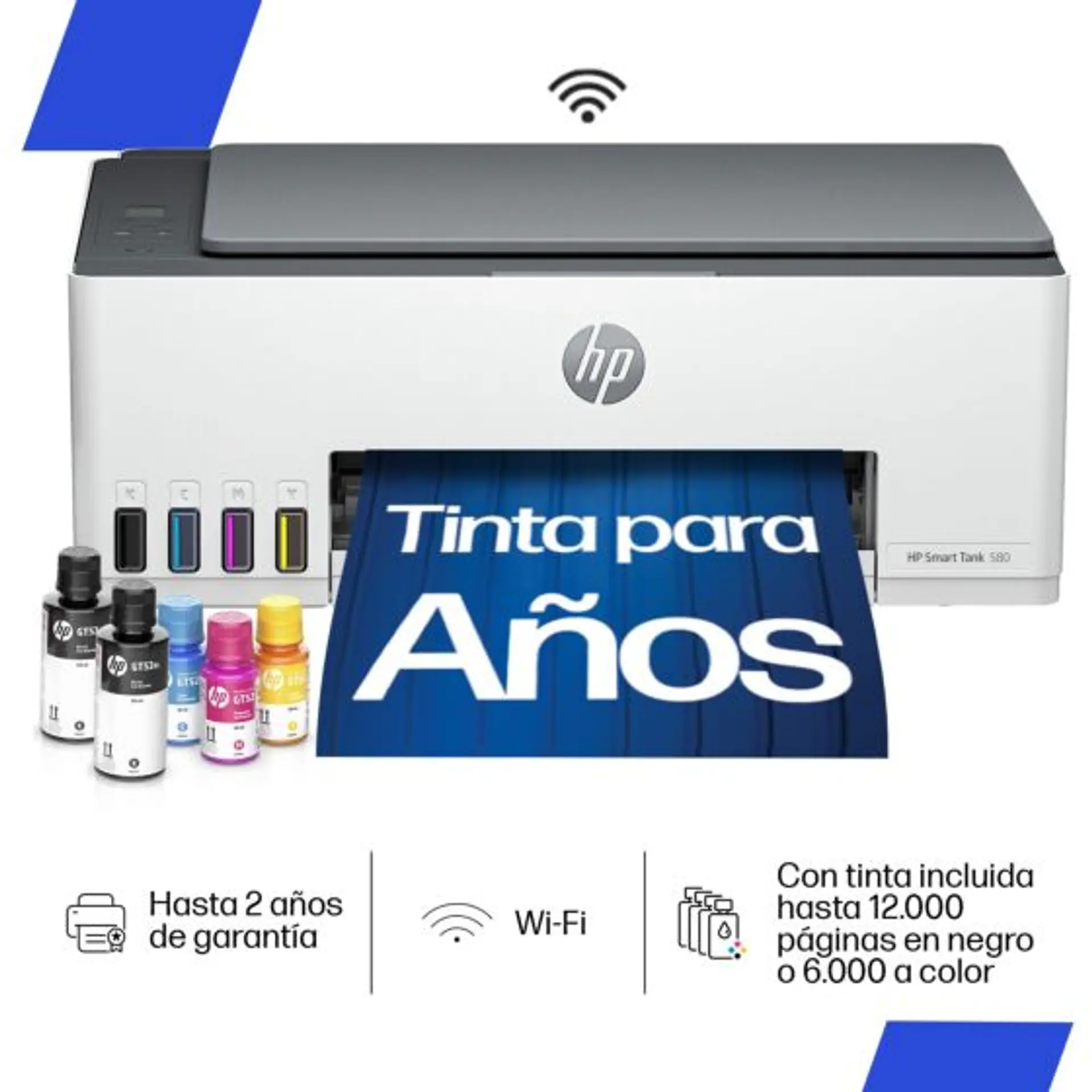 Impresora multifuncional HP Smart Tank 580 1F3Y2A por mayor 1