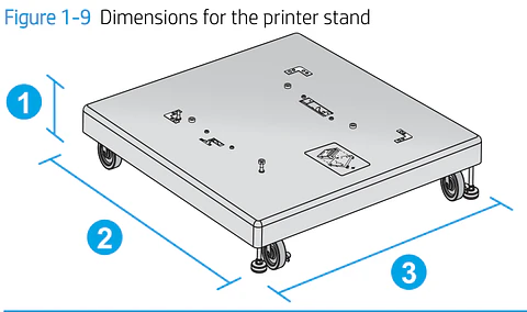 Soporte de impresora con ruedas HP LaserJet F2G70A por mayor