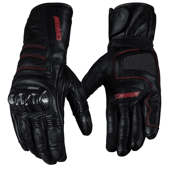 Guantes para moto armad gear mike gp touch cuero largo