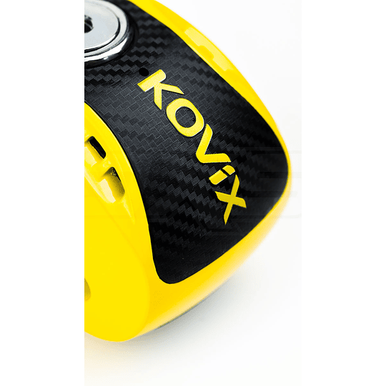 Candado Disco Moto Kovix Kns6 amarillo Pin 6mm Con Alarma 120db