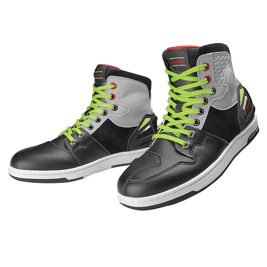 Botas para moto ones again ms07 urban reforzadas tipo zapatilla negamarillo