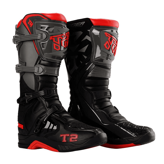 Botas para moto tiger racing t2 ngrojo fluor motocross enduro
