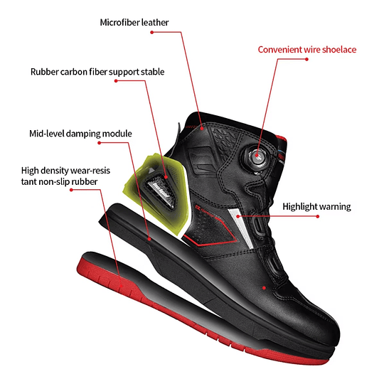 Botas para moto ones again ms07p urban reforzadas tipo zapatilla waterproof