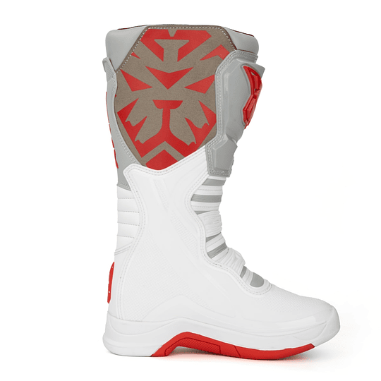 Botas para moto tiger racing tr-t3 blanco  rojo motocross enduro