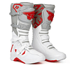 Botas para moto tiger racing tr-t3 blanco  rojo motocross enduro