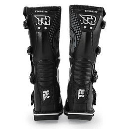 Botas para moto tiger racing tr-E001 negro motocross enduro