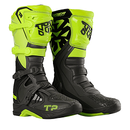 Botas para moto tiger racing t2 negro amarillo fluor motocross enduro