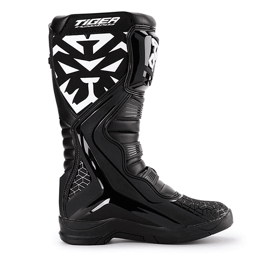 Botas para moto tiger racing t2 negro motocross enduro