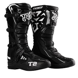 Botas para moto tiger racing t2 negro motocross enduro
