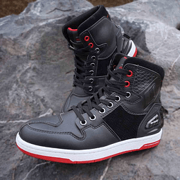 Botas para moto ones again ms07 urban reforzadas tipo zapatilla negrojo