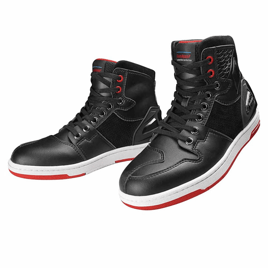 Botas para moto ones again ms07 urban reforzadas tipo zapatilla negrojo