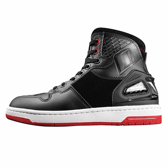 Botas para moto ones again ms07 urban reforzadas tipo zapatilla negrojo