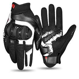 Guantes para moto ones again mg30 negro blanco con protecciones touch