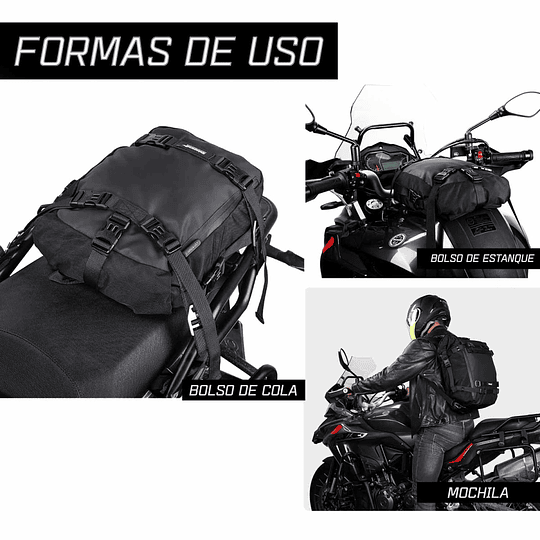 Bolso impermeable para moto rhinowalk mt21620 20 litros multi uso