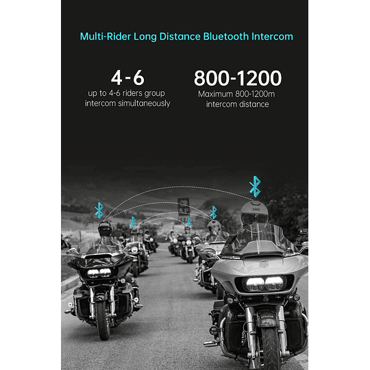 Manos libres freedconn FX pro para casco moto IP67 intercomunicador mesh 6 vías