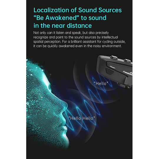 Manos libres freedconn FX pro para casco moto IP67 intercomunicador mesh 6 vías