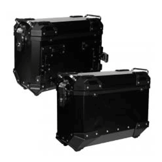 Maletas laterales para moto 4rs v39 v2 aluminio black 72 litros universal desmontables