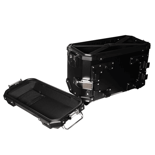 Maletas laterales para moto 4rs v39 v2 aluminio black 72 litros universal desmontables