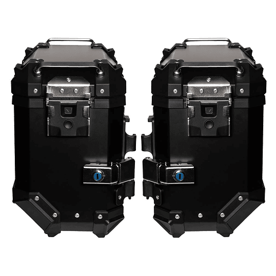 Maletas laterales para moto 4rs v39 v2 aluminio black 72 litros universal desmontables
