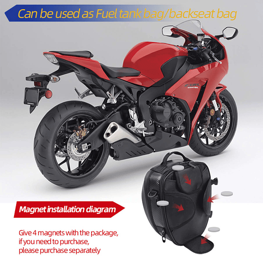 Bolso estanque y cola para moto motocentric expandible de 8 a 11.5 litros 11-MC-0079
