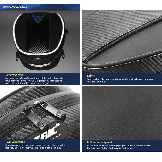 Bolso estanque y cola para moto motocentric expandible de 8 a 11.5 litros 11-MC-0079
