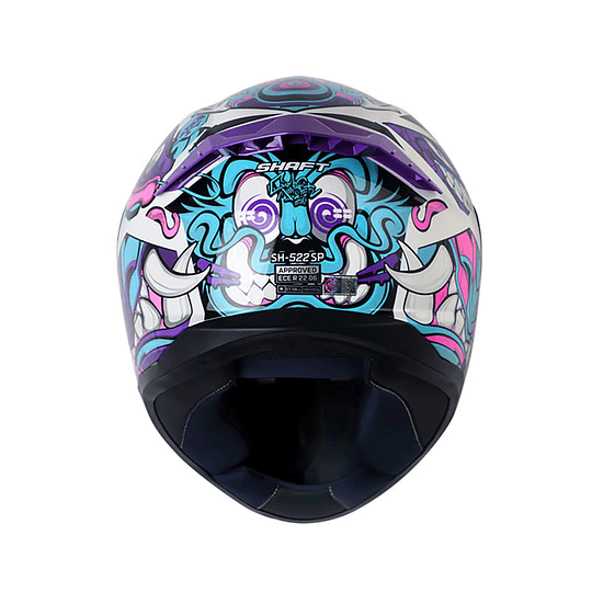Casco moto shaft 522 sp comic monster bl brillo mr integral