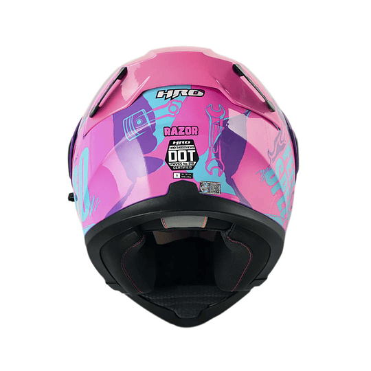 Casco Moto Hro 3400dv razor mr fc Abatible Sun Visor Certificación Dot