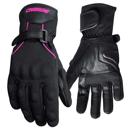Guantes Moto Armad Gear Reya Lady mujer Touch Cuero Invierno
