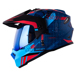 Casco moto hro mx-330dv space race az rj multiproposito