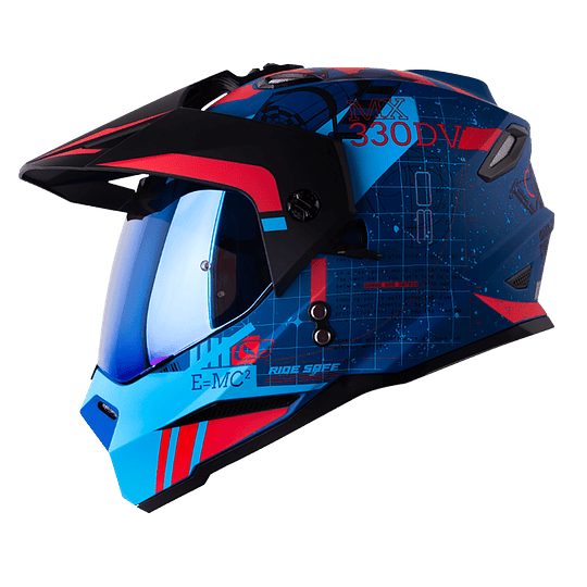 Casco moto hro mx-330dv space race az rj multiproposito