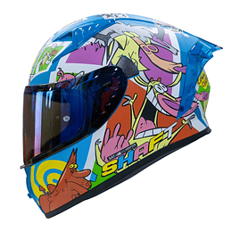 CASCO MOTO SHAFT 526SP EVO COW AND CHICKEN INTEGRAL CARTOON NETWORK