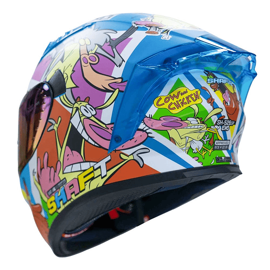 CASCO MOTO SHAFT 526SP EVO COW AND CHICKEN INTEGRAL CARTOON NETWORK