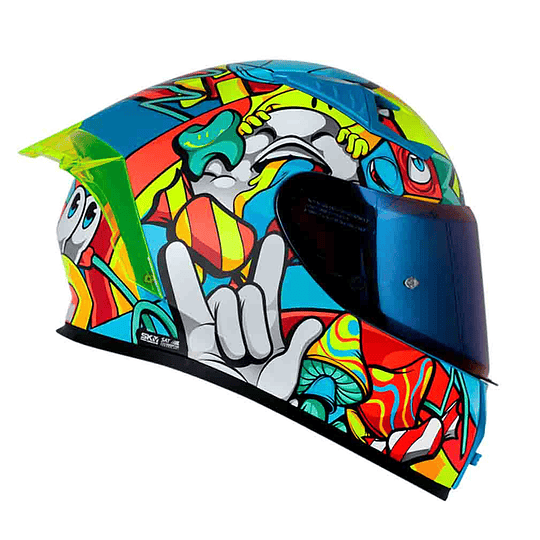CASCO MOTO SHAFT 526SP EVO WEIRD AZUL INTEGRAL