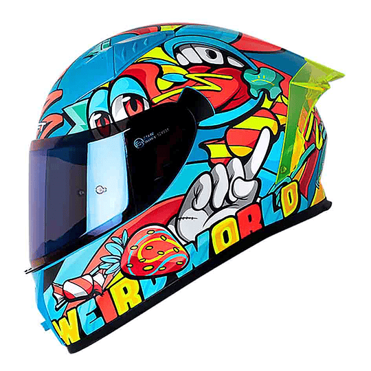 CASCO MOTO SHAFT 526SP EVO WEIRD AZUL INTEGRAL