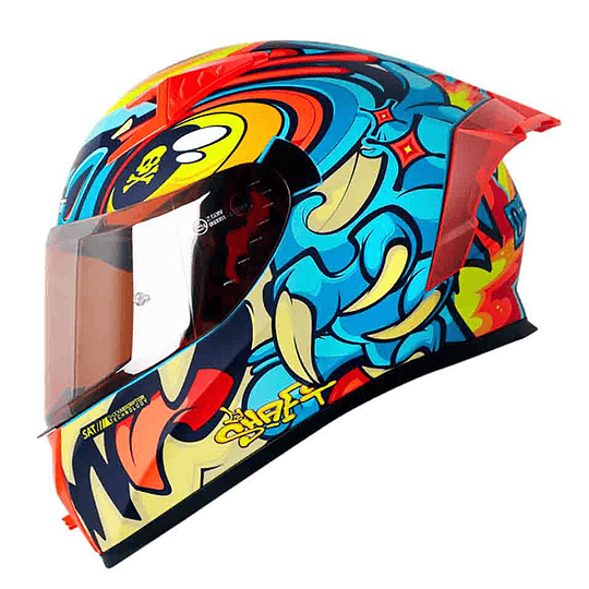 CASCO MOTO SHAFT 526SP EVO OJIBROU AZUL ROJO INTEGRAL