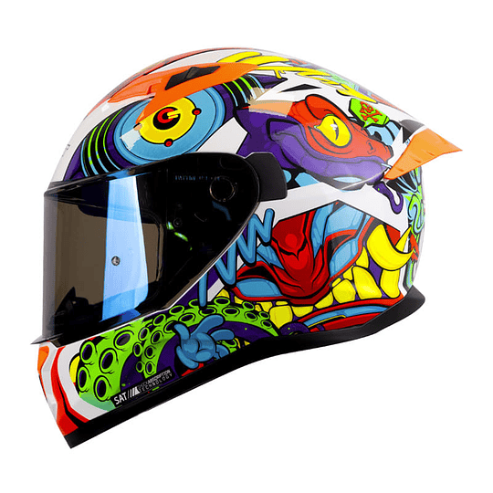 Casco moto shaft 522 sp comic monster bl brillo nj.n integral