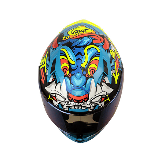 Casco moto shaft 522 sp tiguerazo az.cl mate am.n integral